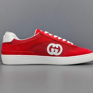 Interlocking G Suede And Canvas Sneakers - Image 5