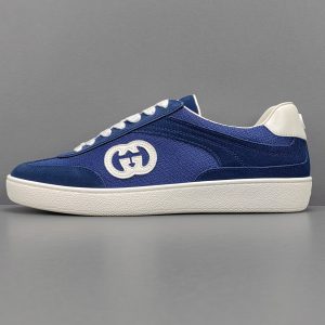 Interlocking G Suede And Canvas Sneakers - Image 1