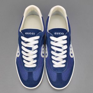 Interlocking G Suede And Canvas Sneakers - Image 3