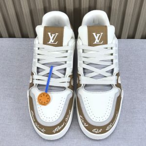 Trainer leather low-top lace-up fashionable casual sneakers - Image 3