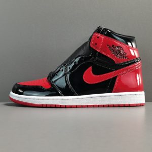 Air Jordan 1 High OG “Bred Patent” High Top Vintage Basketball Shoes - Image 1