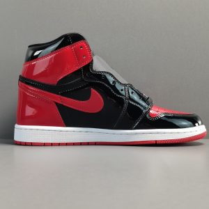 Air Jordan 1 High OG “Bred Patent” High Top Vintage Basketball Shoes - Image 5