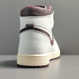 A Ma Maniere x Air Jordan 1 Retro High OG SP＂sail and Burgundy＂Retro Leisure Basketball Shoes - Image 4