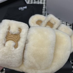 Open Toe Fur Logo Slip-On Shoes - Image 6