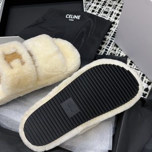 Open Toe Fur Logo Slip-On Shoes - Image 13