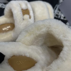 Open Toe Fur Logo Slip-On Shoes - Image 10