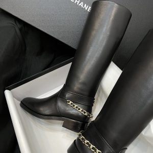 Plain Toe Street Style Chain Bridal Logo Boots Boots - Image 2