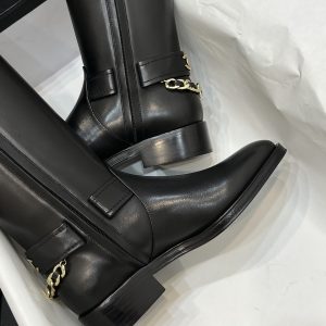 Plain Toe Street Style Chain Bridal Logo Boots Boots - Image 9