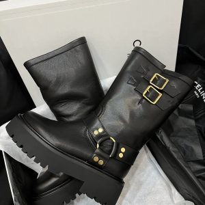 Bulky Biker High Boots - Image 4