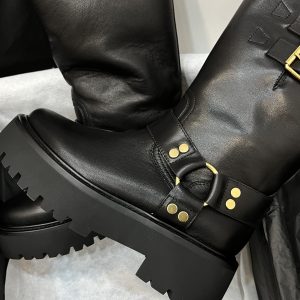 Bulky Biker High Boots - Image 5