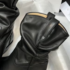 Casual Style Street Style Plain Leather Logo Mid Heel Boots - Image 8