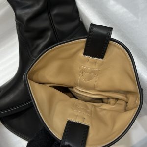 Casual Style Street Style Plain Leather Logo Mid Heel Boots - Image 12