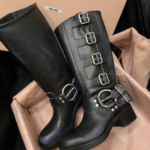 Pre-owned Leather Biker Boots - Image 1