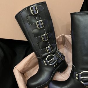 Pre-owned Leather Biker Boots - Image 6