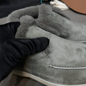 Open Walk Suede Calf Skin Fur Butter Loafers - Image 6