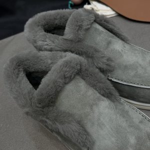 Open Walk Suede Calf Skin Fur Butter Loafers - Image 2