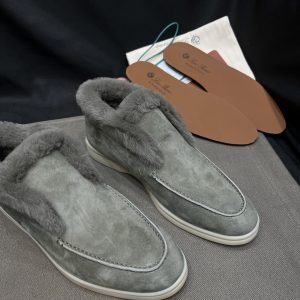 Open Walk Suede Calf Skin Fur Butter Loafers - Image 7