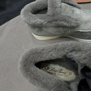 Open Walk Suede Calf Skin Fur Butter Loafers - Image 9